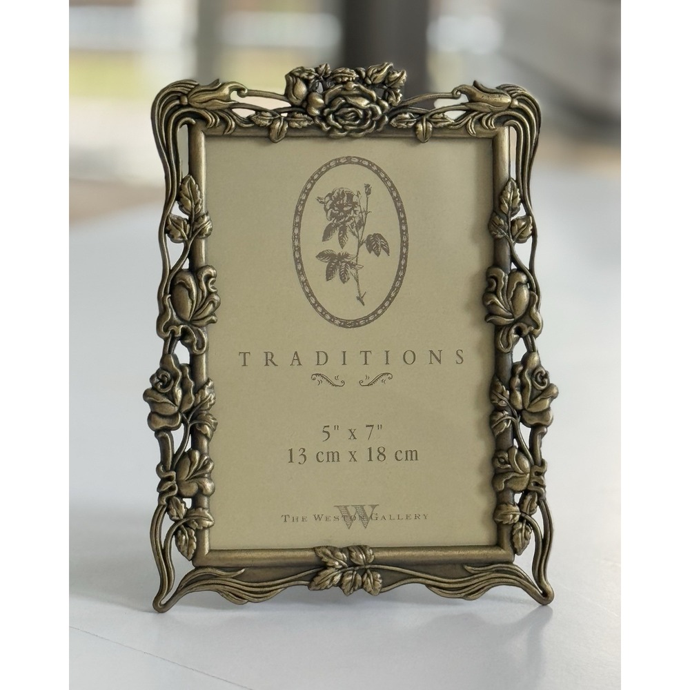 Frame The Westore Gallery Photo 5x7 Metal Roses & Vines Brass-tone